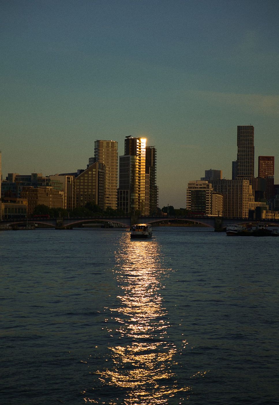 Evening light on the Thames, London